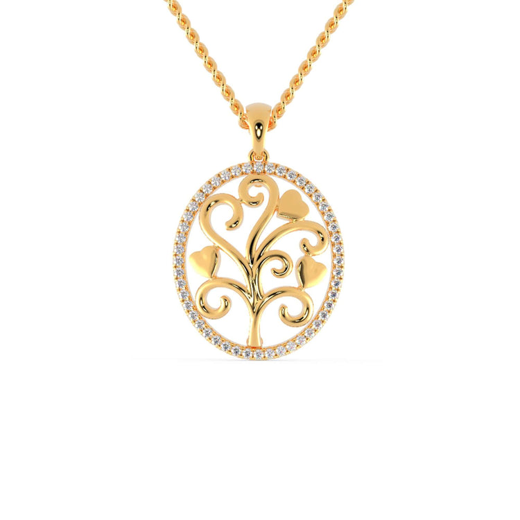 0.24 TCW Round Moissanite Oval Shape Outline Moissanite Wedding Pendant