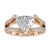 3.06 TW Trillion Cut Split Shank Hidden Halo Wedding Ring