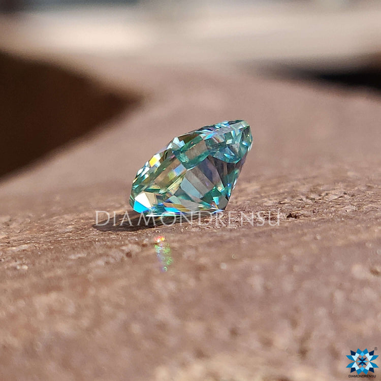 1.85 CT Cyan Blue Radiant Cut Amazing Loose Moissanite