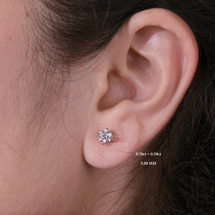 Round Brilliant Lab-Grown Diamond Stud Earrings 0.5 - 2.7 TCW