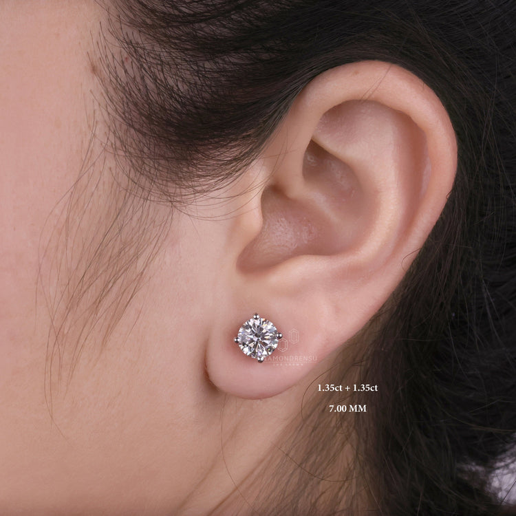 Round Brilliant Lab-Grown Diamond Stud Earrings 0.5 - 2.7 TCW