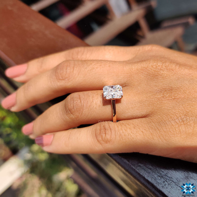 radiant moissanite engagement ring
