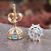 2.53 TCW Octagon Step Cut Eight Prong Moissanite Stud Earrings