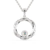 0.10 TCW Round Brilliant Cut Amazing Twisted Style Moissanite Wedding Pendant