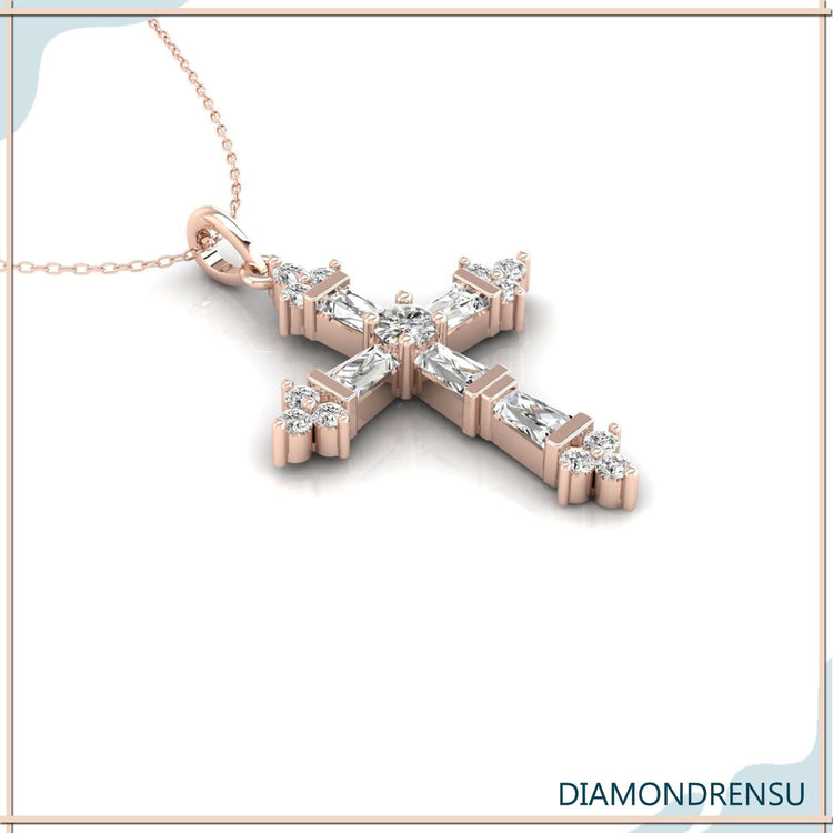 0.60 TW Round Moissanite Criss-Cross Pendant