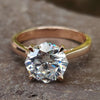 Octagon Cut Moissanite Cathedral Set Solitaire Ring 2.19 CT