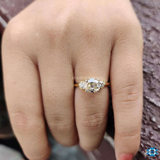 Antique 1.66 Cushion Old Mine Cut Vintage Style Moissanite Engagement Ring